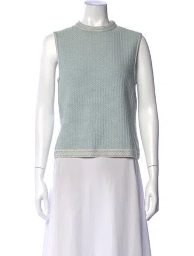 Pre-owned St John Mock Neck Sleeveless Top
