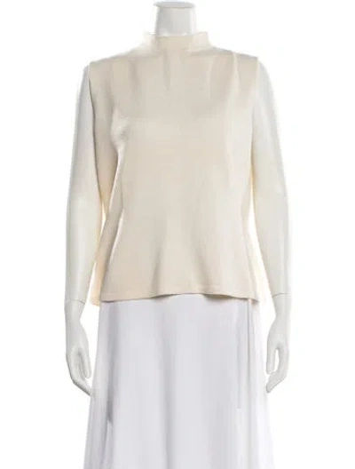Pre-owned St John Mock Neck Sleeveless Top In Neutral