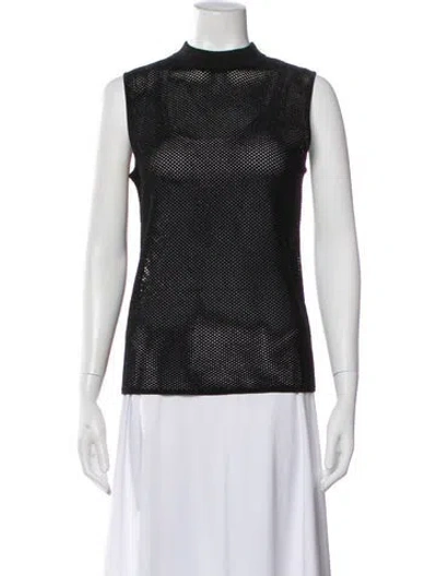 Pre-owned St John Mock Neck Sleeveless Top In Neutral