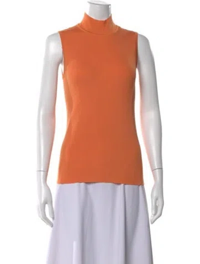 Pre-owned St John Mock Neck Sleeveless Top In Pink