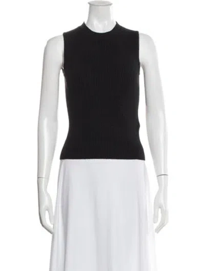 Pre-owned St John Mock Neck Sleeveless Top In White