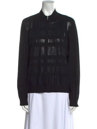 Pre-owned St John Mock Neck Sweater In Black