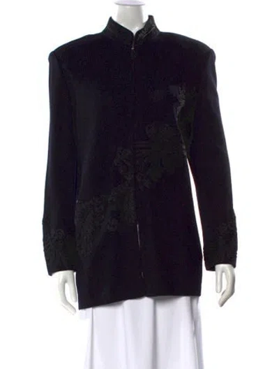 Pre-owned St John Mock Neck Sweater In Black