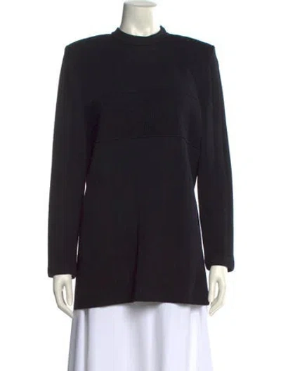 Pre-owned St John Mock Neck Sweater In Black