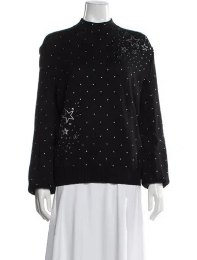Pre-owned St John Mock Neck Sweater In Black
