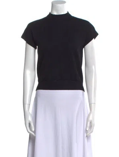 Pre-owned St John Mock Neck Sweater In Black