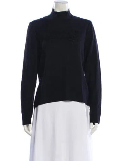 Pre-owned St John Mock Neck Sweater In Black