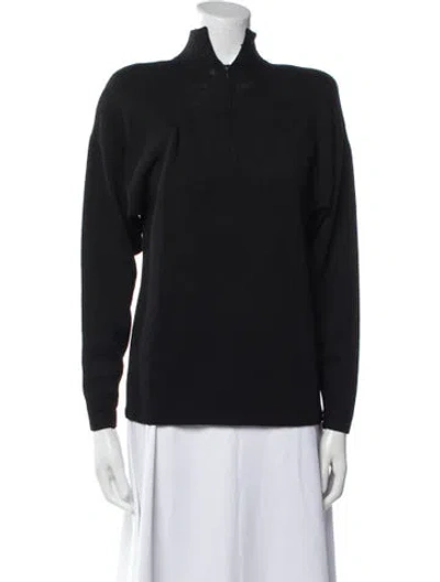 Pre-owned St John Mock Neck Sweater In Black