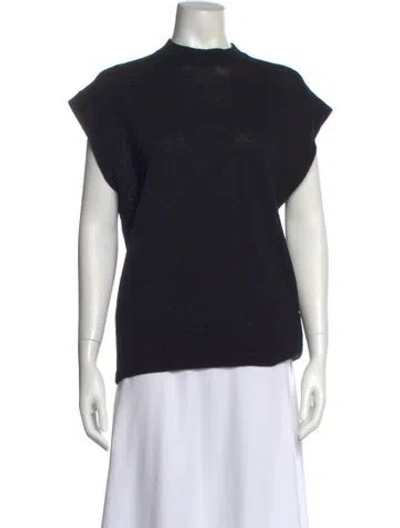 Pre-owned St John Mock Neck Sweater In Black
