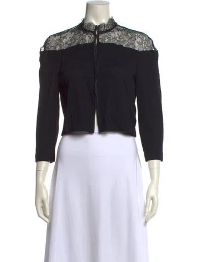 Pre-owned St John Mock Neck Sweater In Black