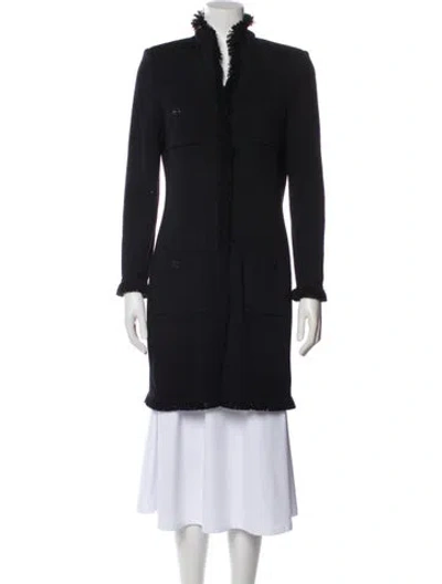 Pre-owned St John Mock Neck Sweater In Black