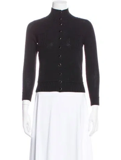 Pre-owned St John Mock Neck Sweater In Black
