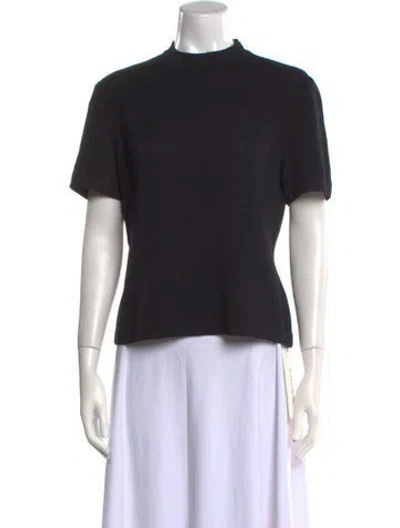 Pre-owned St John Mock Neck Sweater In Black