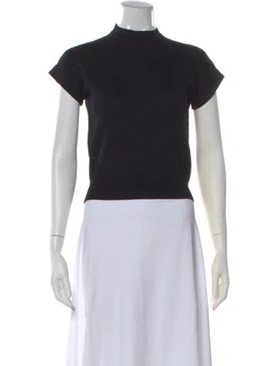 Pre-owned St John Mock Neck Sweater In Black