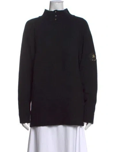 Pre-owned St John Mock Neck Sweater In Black