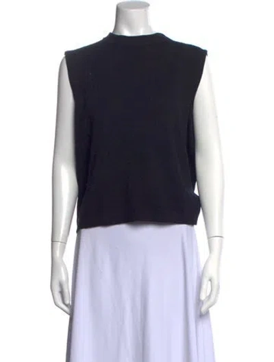 Pre-owned St John Mock Neck Sweater In Black