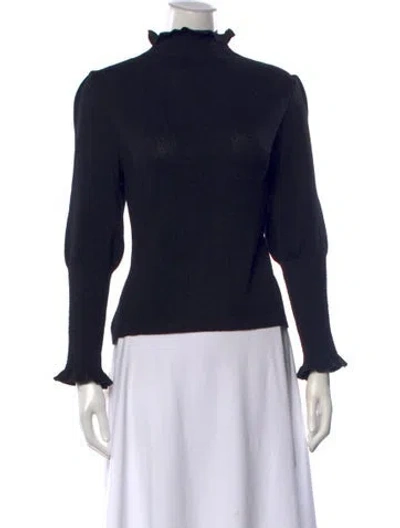 Pre-owned St John Mock Neck Sweater In Black