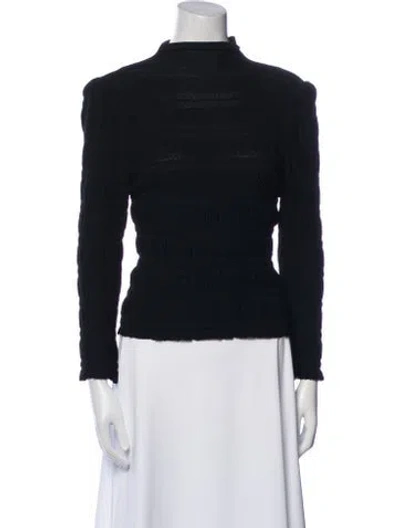 Pre-owned St John Mock Neck Sweater In Blue