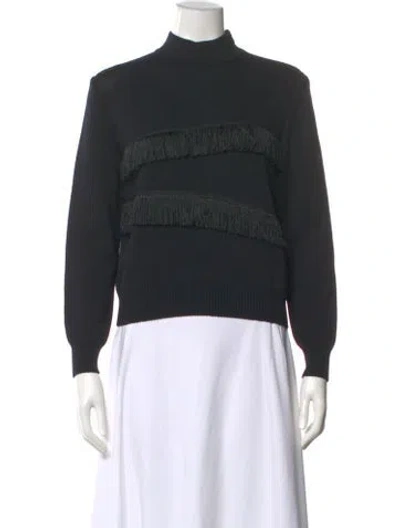 Pre-owned St John Mock Neck Sweater In Blue