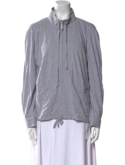 Pre-owned St John Mock Neck Sweater In Gray