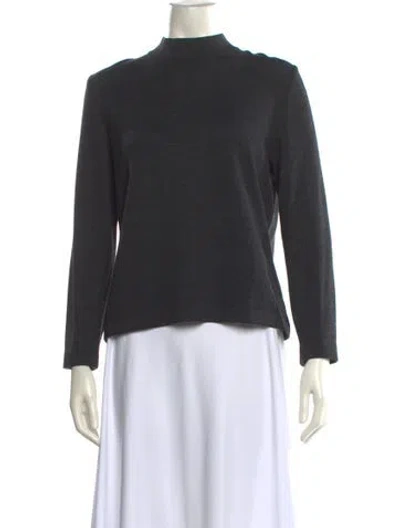 Pre-owned St John Mock Neck Sweater In Gray