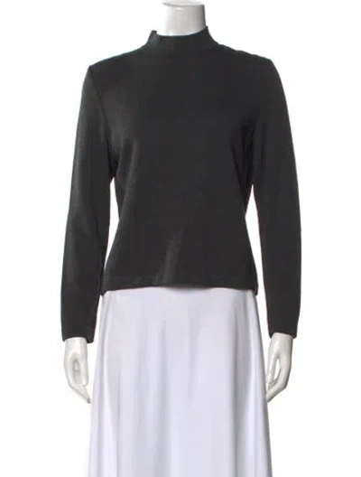 Pre-owned St John Mock Neck Sweater In Gray