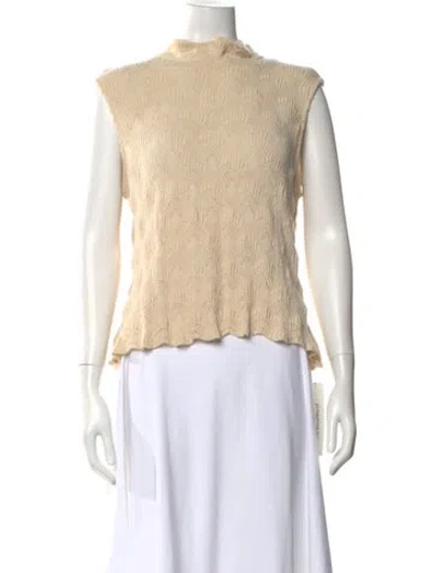 Pre-owned St John Mock Neck Sweater In Neutral