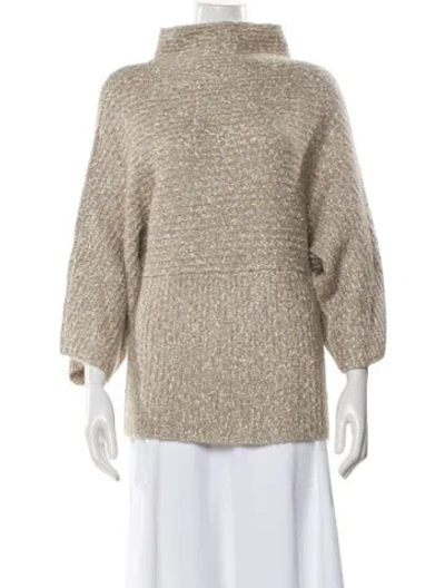 Pre-owned St John Mock Neck Sweater In Neutral
