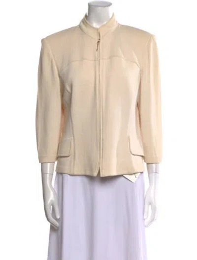 Pre-owned St John Mock Neck Sweater In Neutral