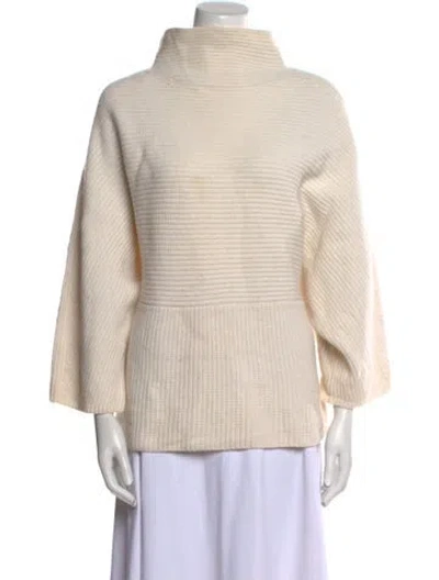 Pre-owned St John Mock Neck Sweater In Neutral
