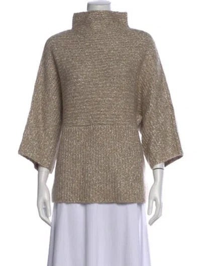 Pre-owned St John Mock Neck Sweater In Neutral