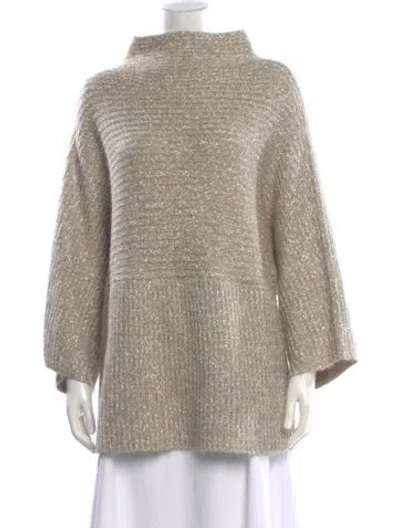 Pre-owned St John Mock Neck Sweater In Neutral