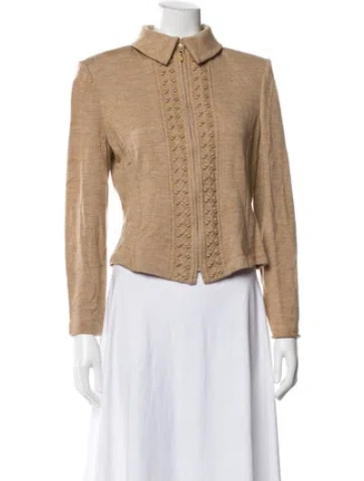Pre-owned St John Mock Neck Sweater In Neutral