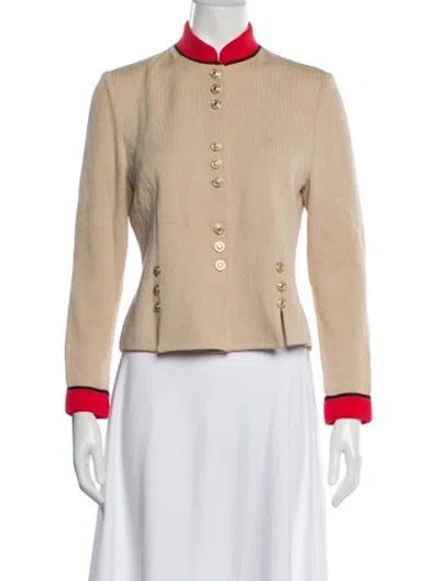 Pre-owned St John Mock Neck Sweater In Neutral