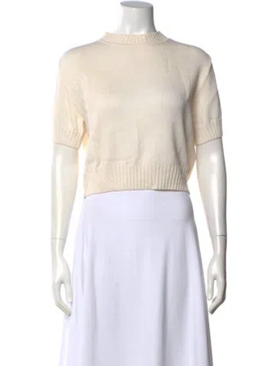 Pre-owned St John Mock Neck Sweater In Neutral