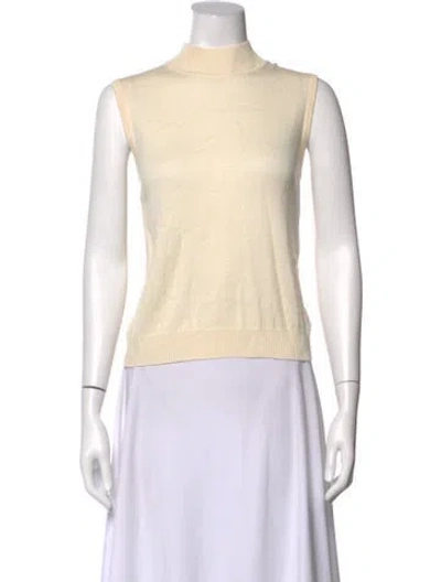 Pre-owned St John Mock Neck Sweater In Neutrals