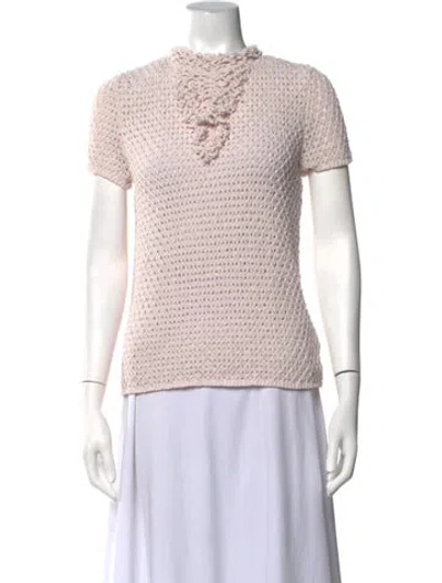Pre-owned St John Mock Neck Sweater In Neutrals