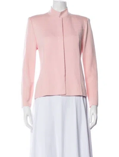 Pre-owned St John Mock Neck Sweater In Pink