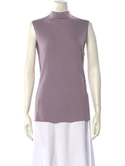 Pre-owned St John Mock Neck Sweater In Purple