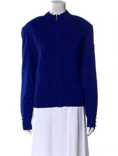 Pre-owned St John Mock Neck Sweater W/ Tags In Blue