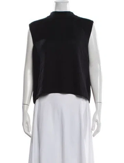 Pre-owned St John Mock Neck Sweater In White