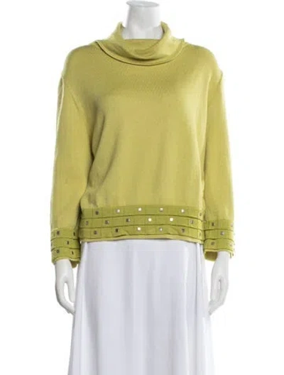 Pre-owned St John Mock Neck Sweater In Yellow