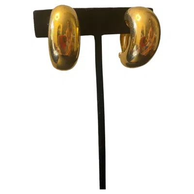 Pre-owned St John St. John Modernist Gold Plate 1980s Clip-on Earrings Psf Vintage Collection In Multi