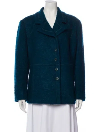 Pre-owned St John Mohair Jacket In Blue