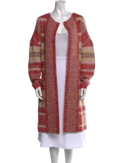 Pre-owned St John Mohair Striped Sweater In Neutral