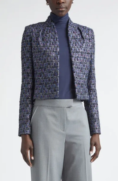 St John St. John Monmartre Sequin Tweed Jacket In Blue
