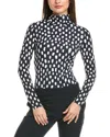 St John St. John Mono Dash Print Knit Top In Blue