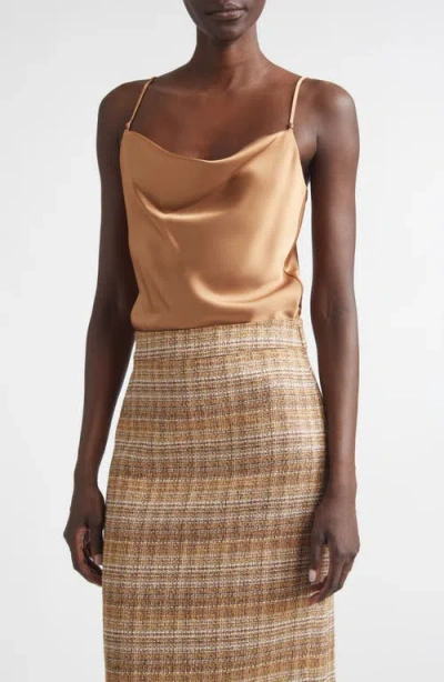 St John St. John Monroe Liquid Satin Camisole In Brown