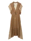 St John Whitney Dress In Desert Mosaic Print In Orange