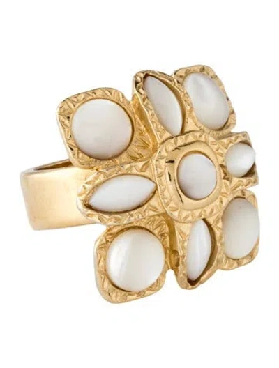 Pre-owned St John Mother Of Pearl Cocktail Ring In Multicolor